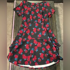 Black & red floral Lane Bryant dress.